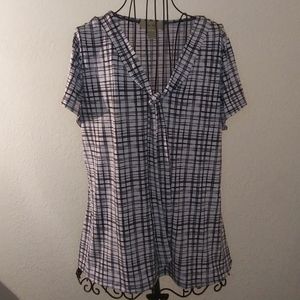 Diana Belle Black and White Blouse